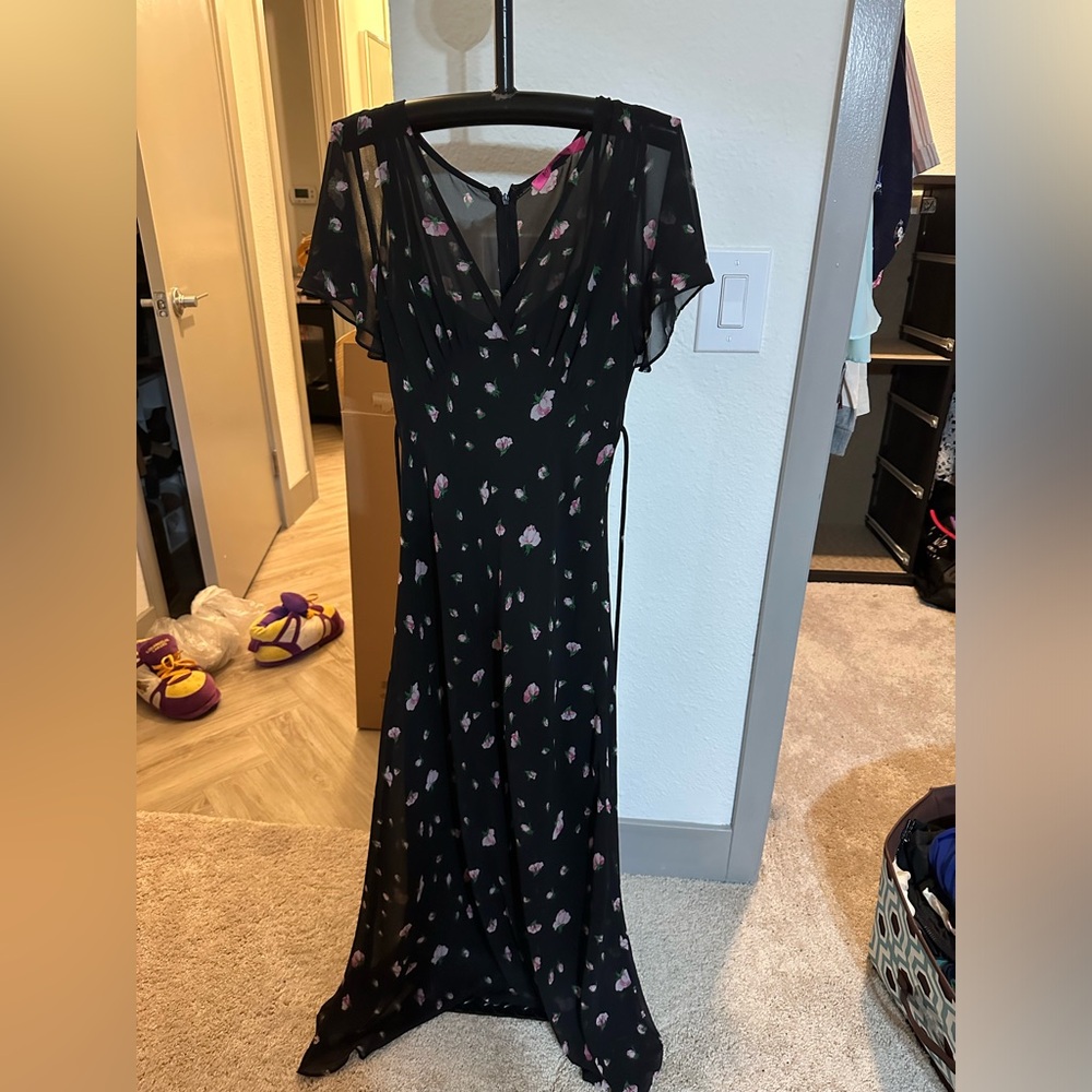 Betsey Johnson small black flower dress
